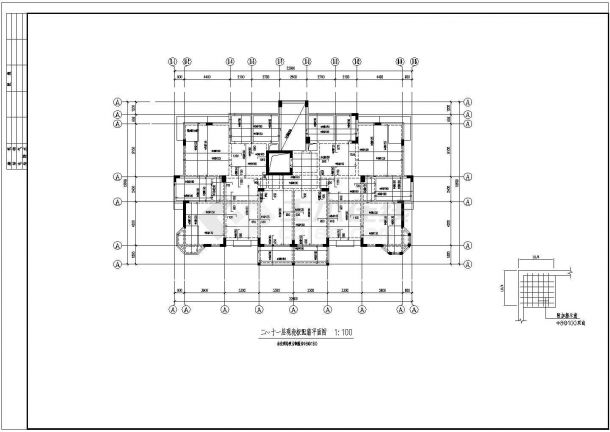 某地高层框架剪力墙结构设计施工图纸-图二