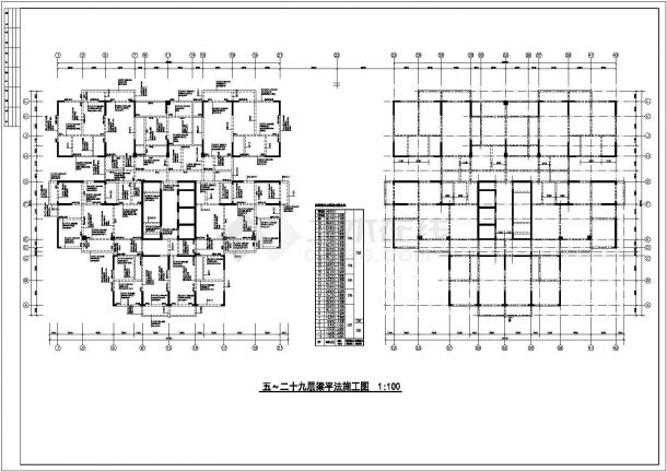 某地高层商住公寓钢筋混凝土结构设计施工图-图一