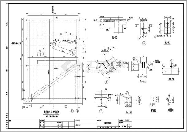 某钢结构电梯全套建筑结构施工图（8张）-图一