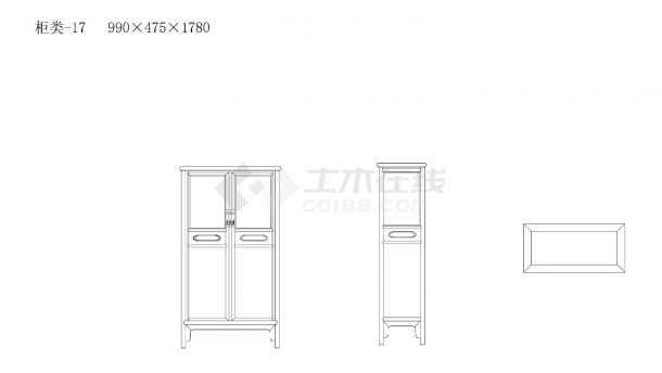 CAD图库 - 中式家具 - 柜架类（28种，84个块，有遮罩）CAD图-图一
