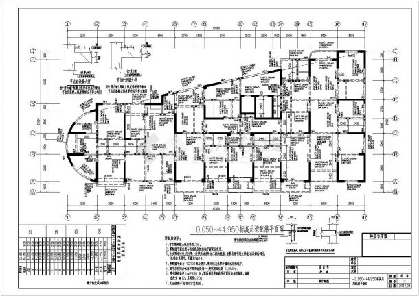 某高层住宅楼1梯6户混合结构全套施工图(共22