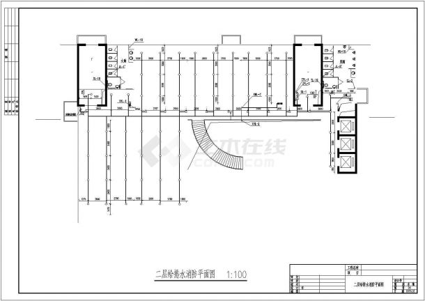 湖北某十五层综合公寓办公楼给排水图-图二