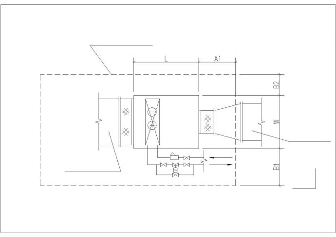 沈阳某单层厂房供暖设计图（含设计说明）_图1