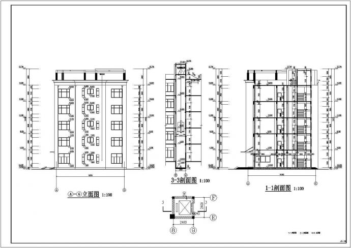 4000㎡五层框架结构办公楼毕业设计（含建筑图结构图计算书）_图1