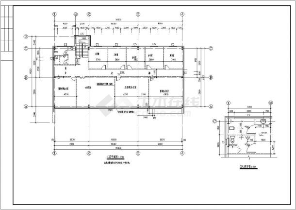 某两层钢结构售楼处建筑结构设计图（共13张图纸）-图二