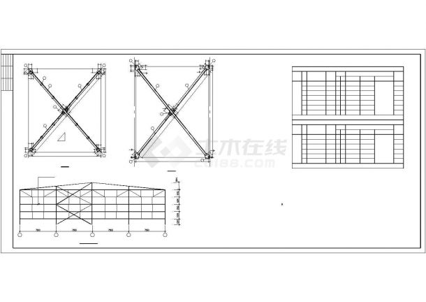 单层钢建筑结构厂房设计施工全套图-图一
