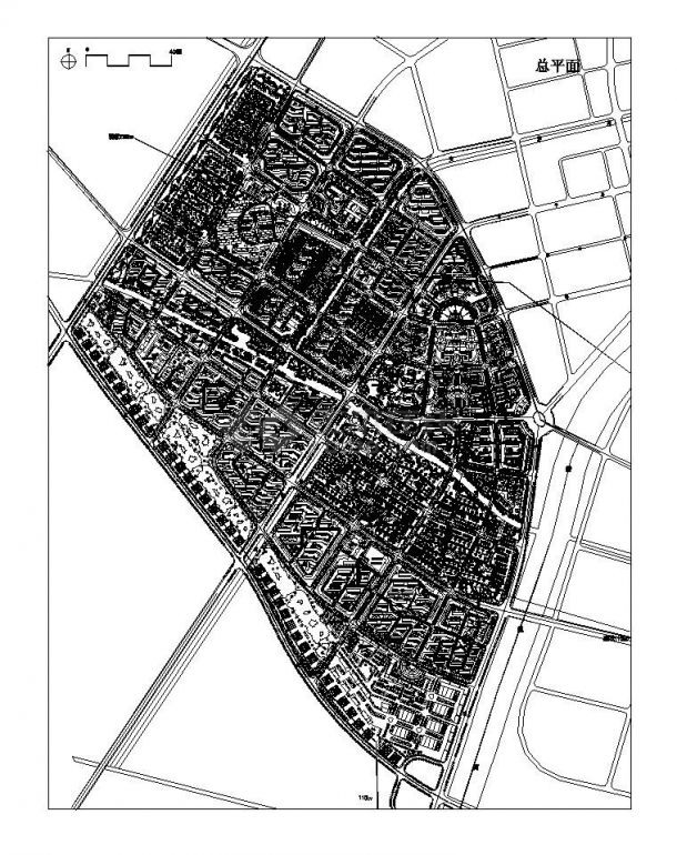 某市城镇新区控制性详细规划总平面图CAD规划详图-图一