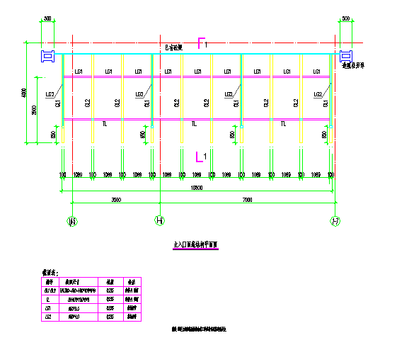 某地区钢结构雨蓬施工设计图（全套）_图1