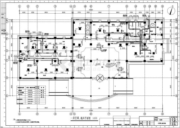 某市区中高层综合楼空调设计CAD平剖面图-图二