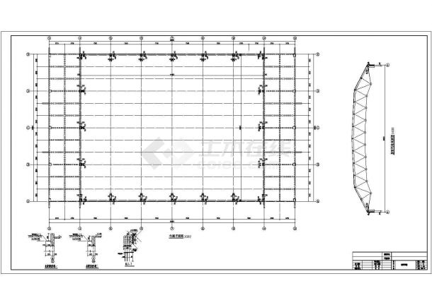 某工厂厂房网架工程施工设计图（含设计说明）-图一