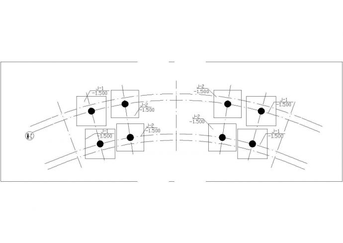 河北某单层框架结构中学大门结构设计图（条形基础,独立基础）_图1