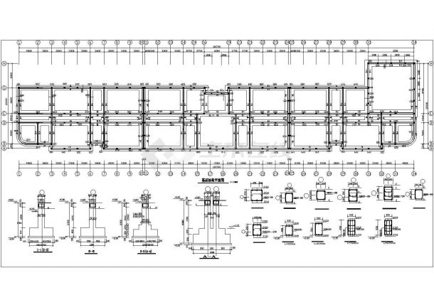 某6221㎡局部四层砖混结构中学教学楼建筑结构图（高19米）-图一