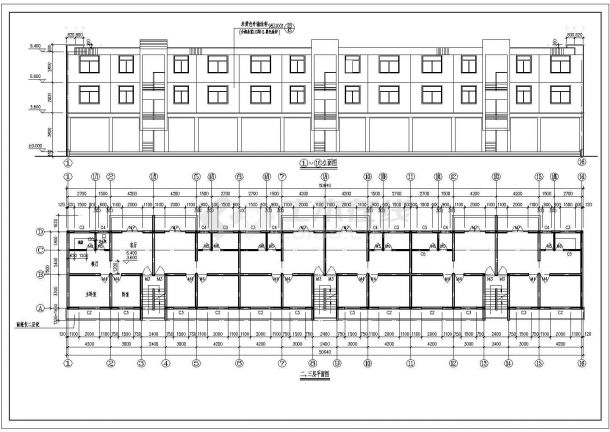三层砌体结构办公楼结构施工图（含建施、电气给排水）-图二