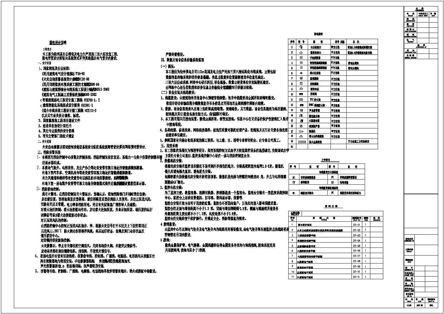 徐州某办公楼三至六层改造工程弱电图纸