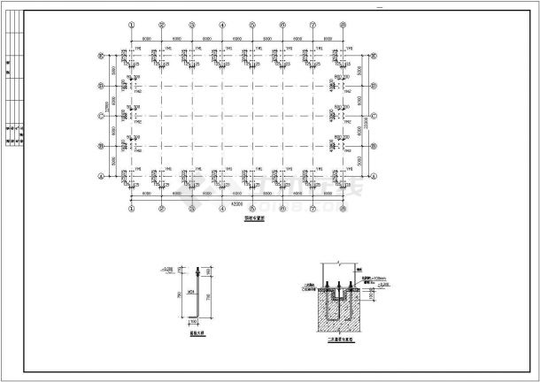 篮球馆钢结构门式钢架厂房施工图-图二