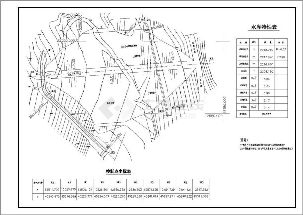 某新建中小型水库初步施工设计图纸-图一