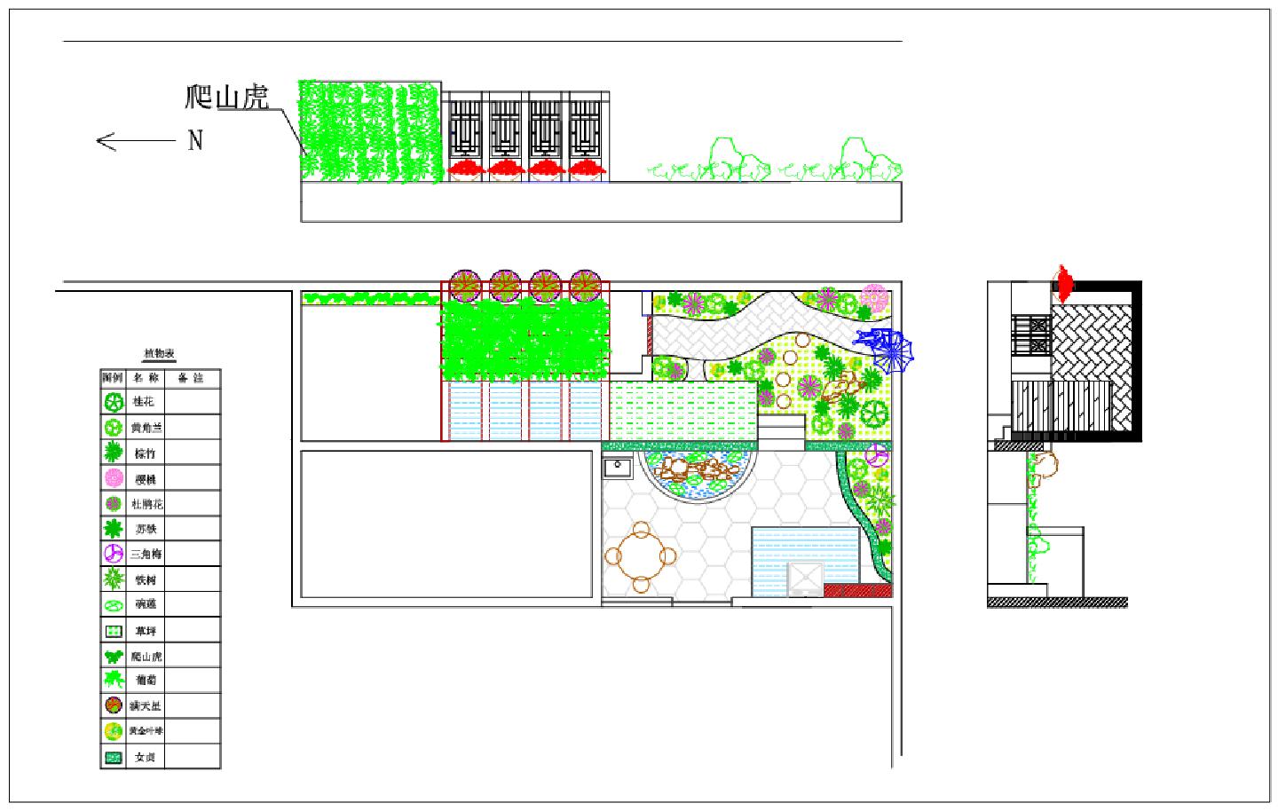 楼顶私家花园设计平面图CAD