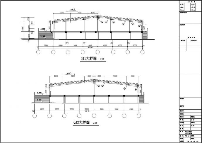 某二层大型钢结构汽车库结构设计图_图1