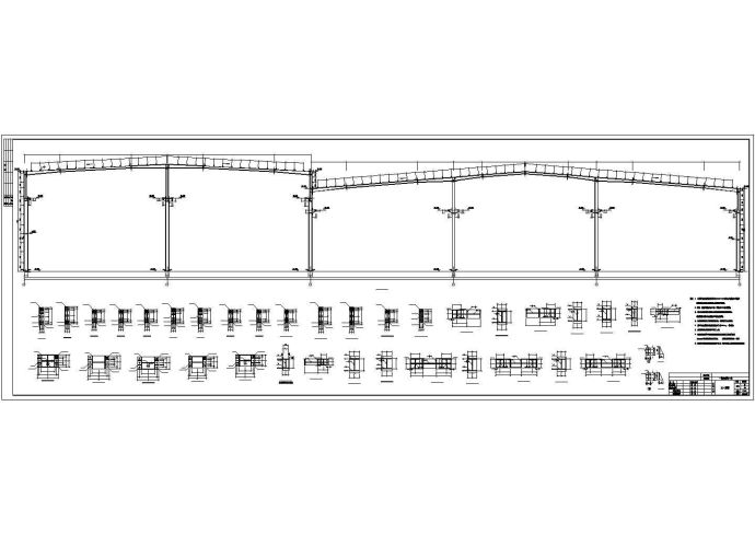 江西某重型机床公司钢结构厂房设计图_图1