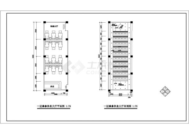 酒店及包厢整套室内装修平面布置施工图-图二
