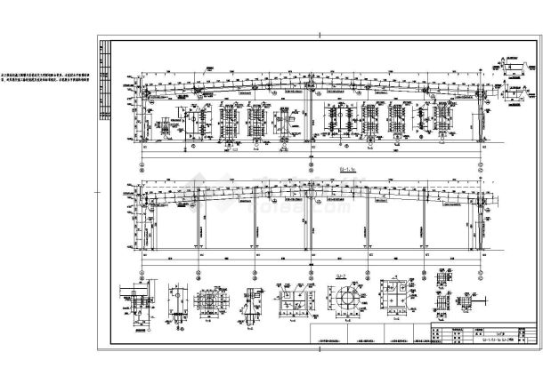 连云港某单层排架车间全钢结构图-图二