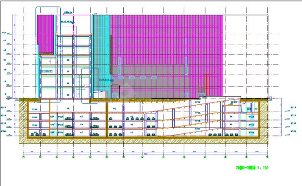 最新最全的幕墙设计cad_280米玻璃幕墙框架双塔办公楼方案施工图，含效果图-图一