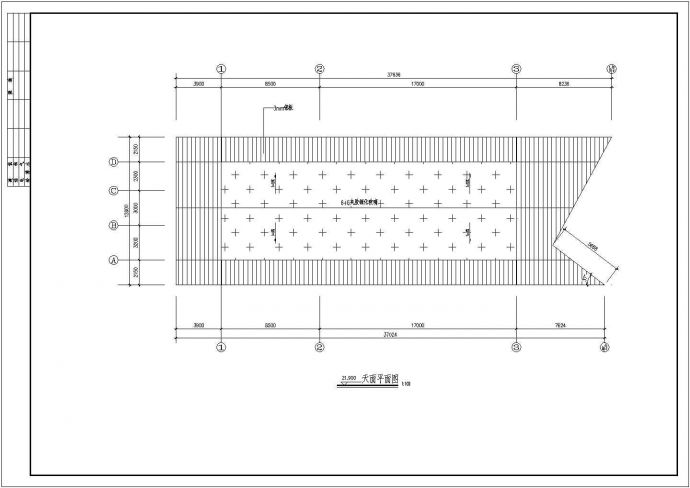 某地区中学钢结构天桥设计施工图（含设计说明）_图1