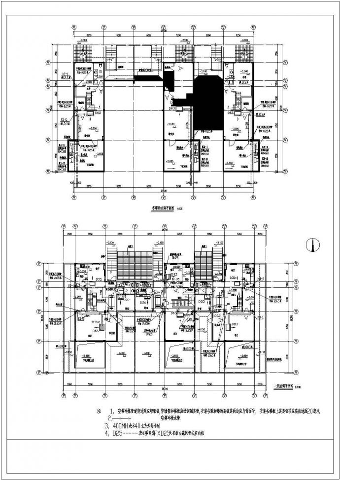 3层别墅空调通风系统设计施工图_图1