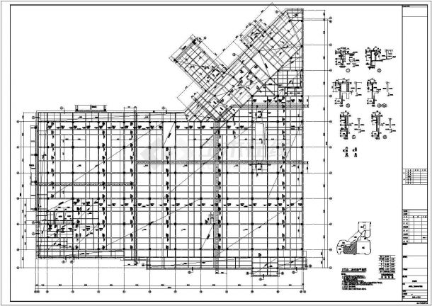 地上四层框架结构F区商业区结构施工图-图一