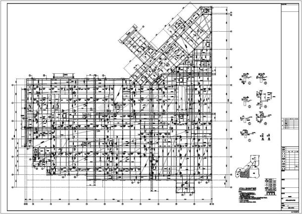 地上四层框架结构F区商业区结构施工图-图二