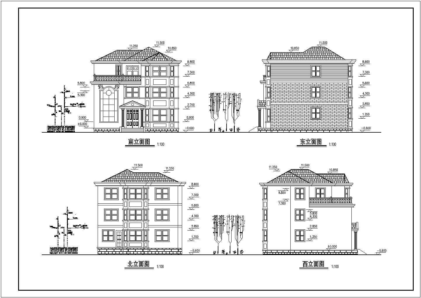 简约大气三层农村自建房屋建筑设计图