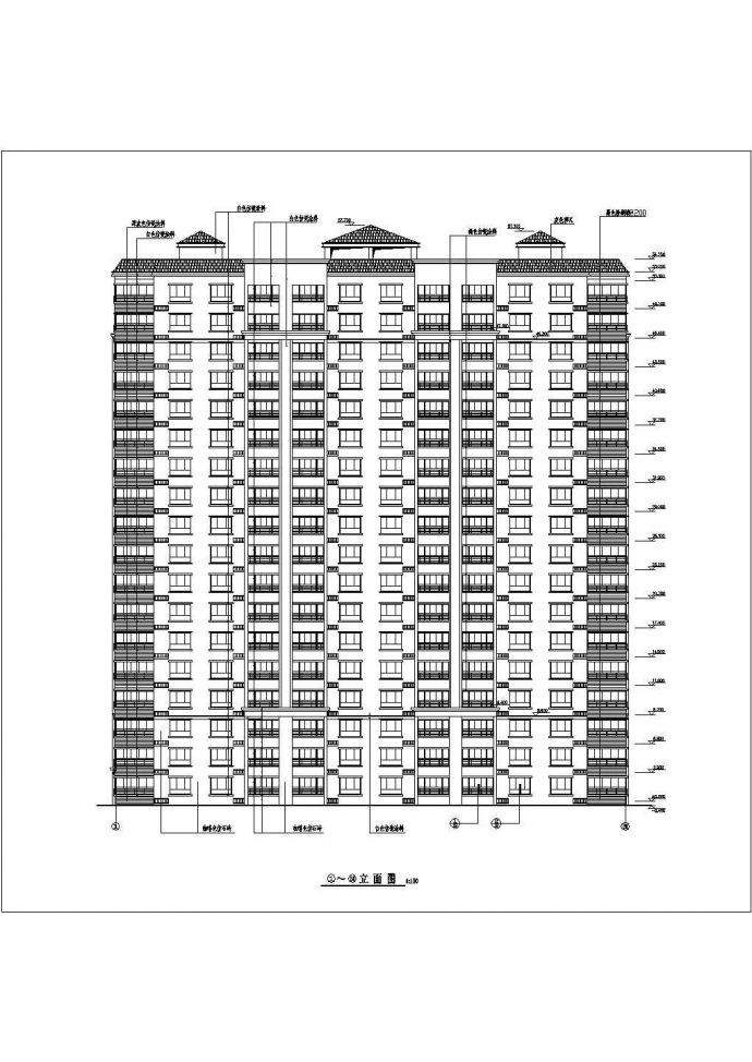北方地区18层住宅楼详细建筑图纸_图1