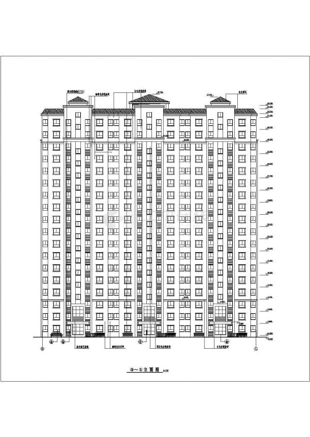 北方地区18层住宅楼详细建筑图纸-图二