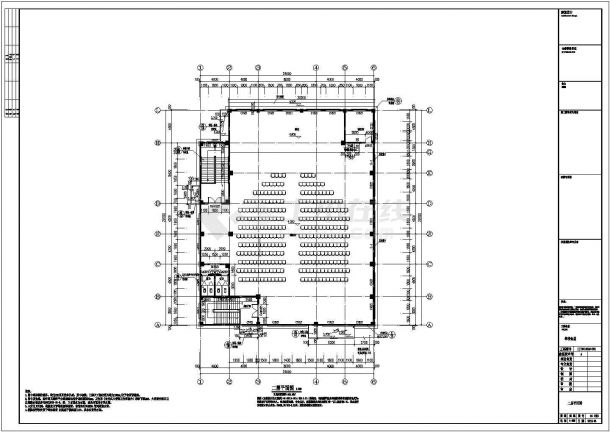 两层框架结构食堂+演播厅建筑结构施工图-图二