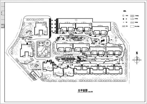 【陕西省】住宅小区景观全套施工图（共11张图）-图二