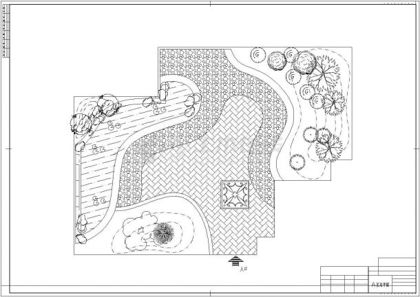 某屋顶花园景观工程全套施工图（一张cad图）-图二