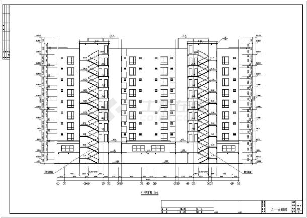 某地小高层框架结构商住楼建筑施工图-图一