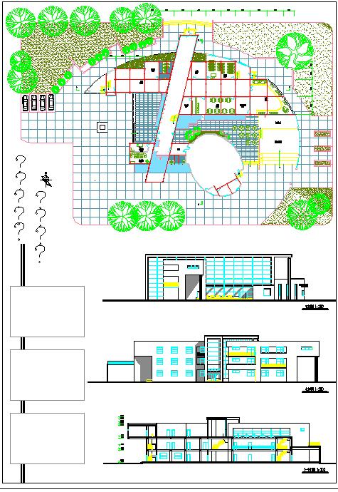 某地区大学生活动中心建筑设计方案图_图1