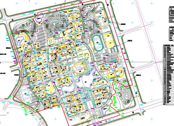 大学校区建筑规划设计图（含指标）-图一