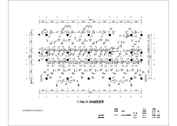 某7000㎡六层框架结构写字楼设计图（筏板基础）-图一