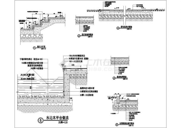 某地区工程铺装大样全套园林设计图纸-图一