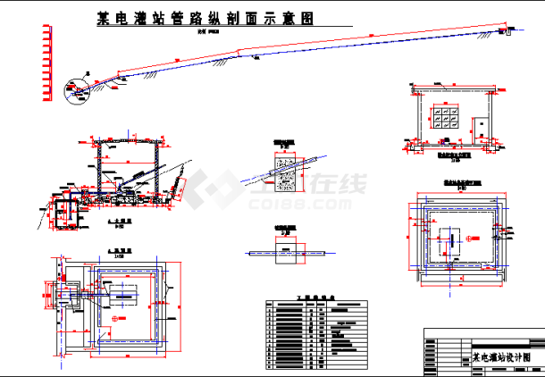 某地区电灌站工程设计施工图纸（共2张）-图二