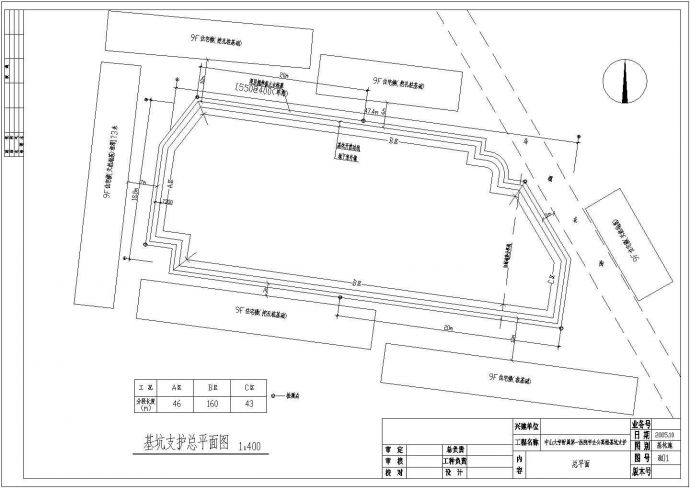 广东中山某公寓楼基坑支护设计图及计算书_图1