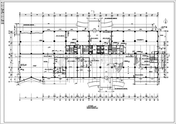 国内知名五星级酒店16层建筑平面图(户型详细)-图一