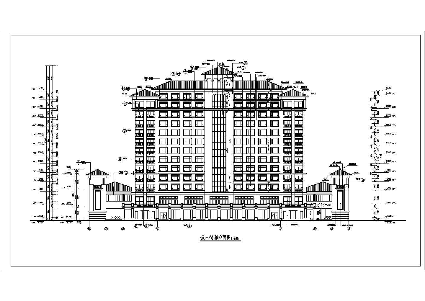 某地13层高层星级商务酒店建筑设计施工图
