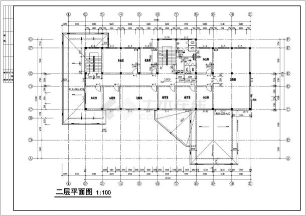 某1289㎡三层框架结构医院建筑施工图（高11米）-图一