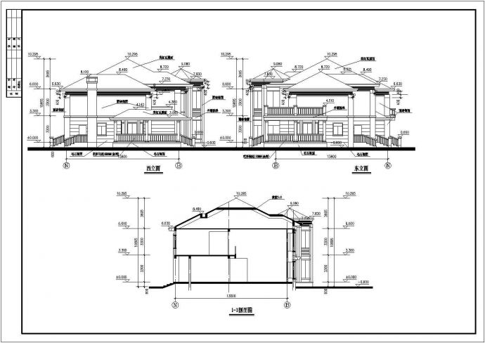 某砖混结构二层带阁楼别墅建筑设计施工图_图1