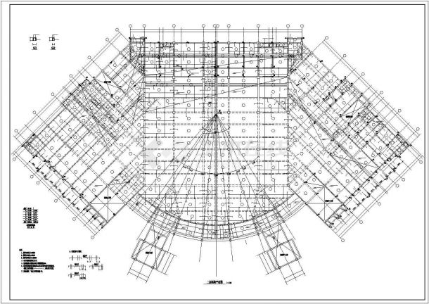 某地框架结构学校食堂结构设计图纸-图一