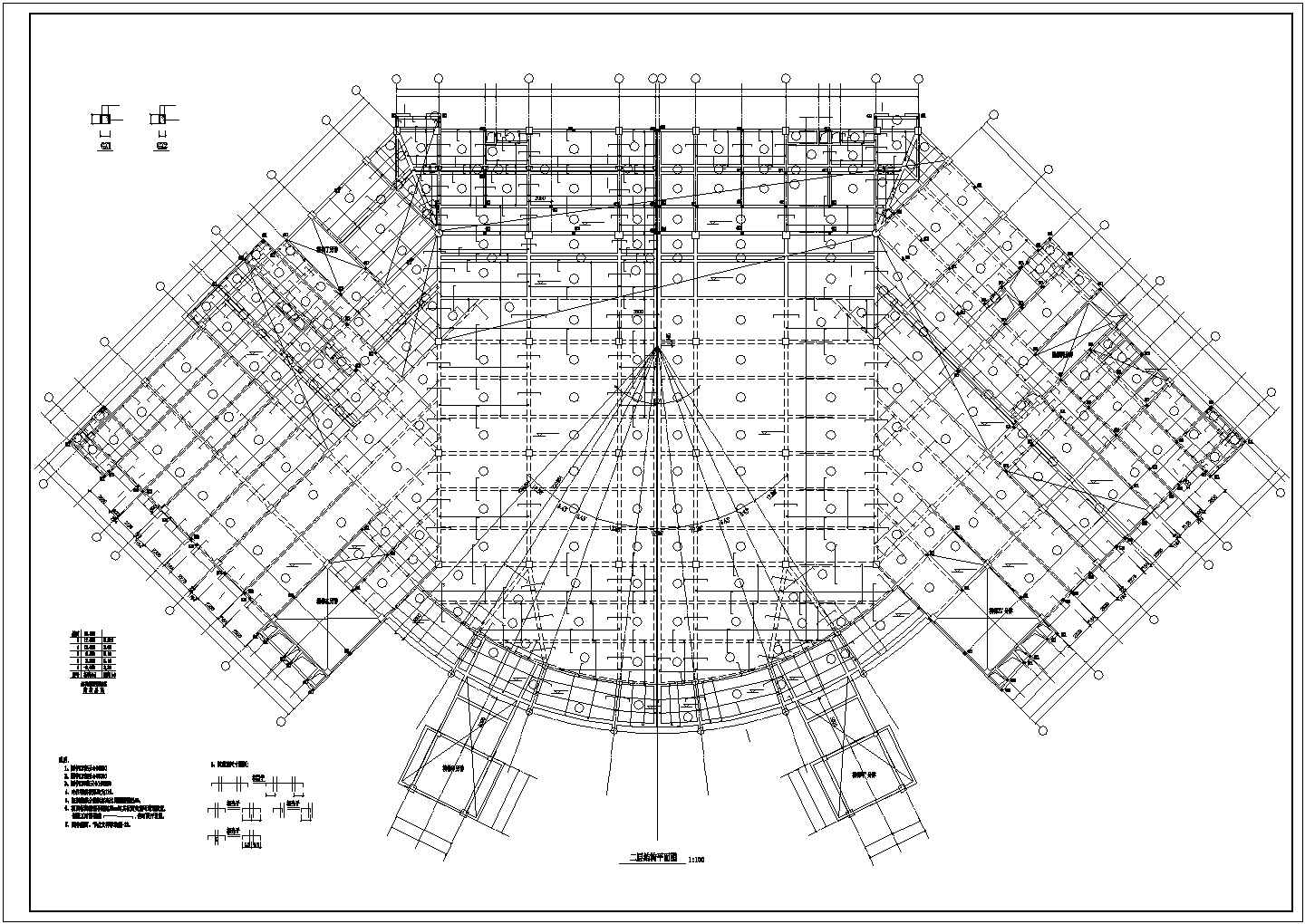 某地框架结构学校食堂结构设计图纸