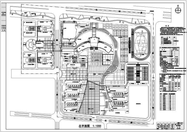 河南某12928㎡中学新建校区工程总平面建筑图（含水电施工图）VIP-图二